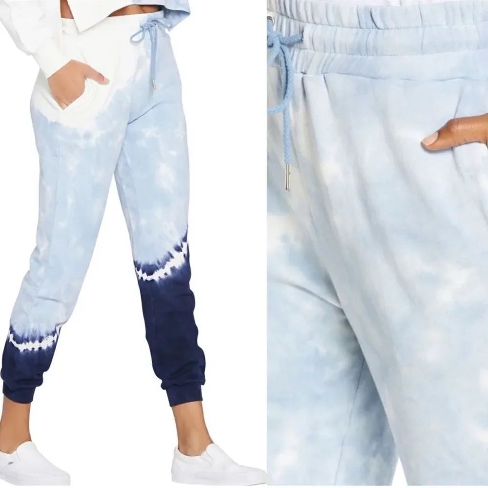L *Space Daybreak Tie Dye Joggers Navy Blue